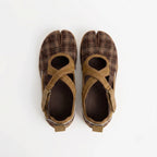 The Dual Stride Brown Vintage Plaid Tabi Mary Janes
