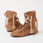 The Dual Stride Women’s Cut-Out Suede Lace-Up Ankle Boots