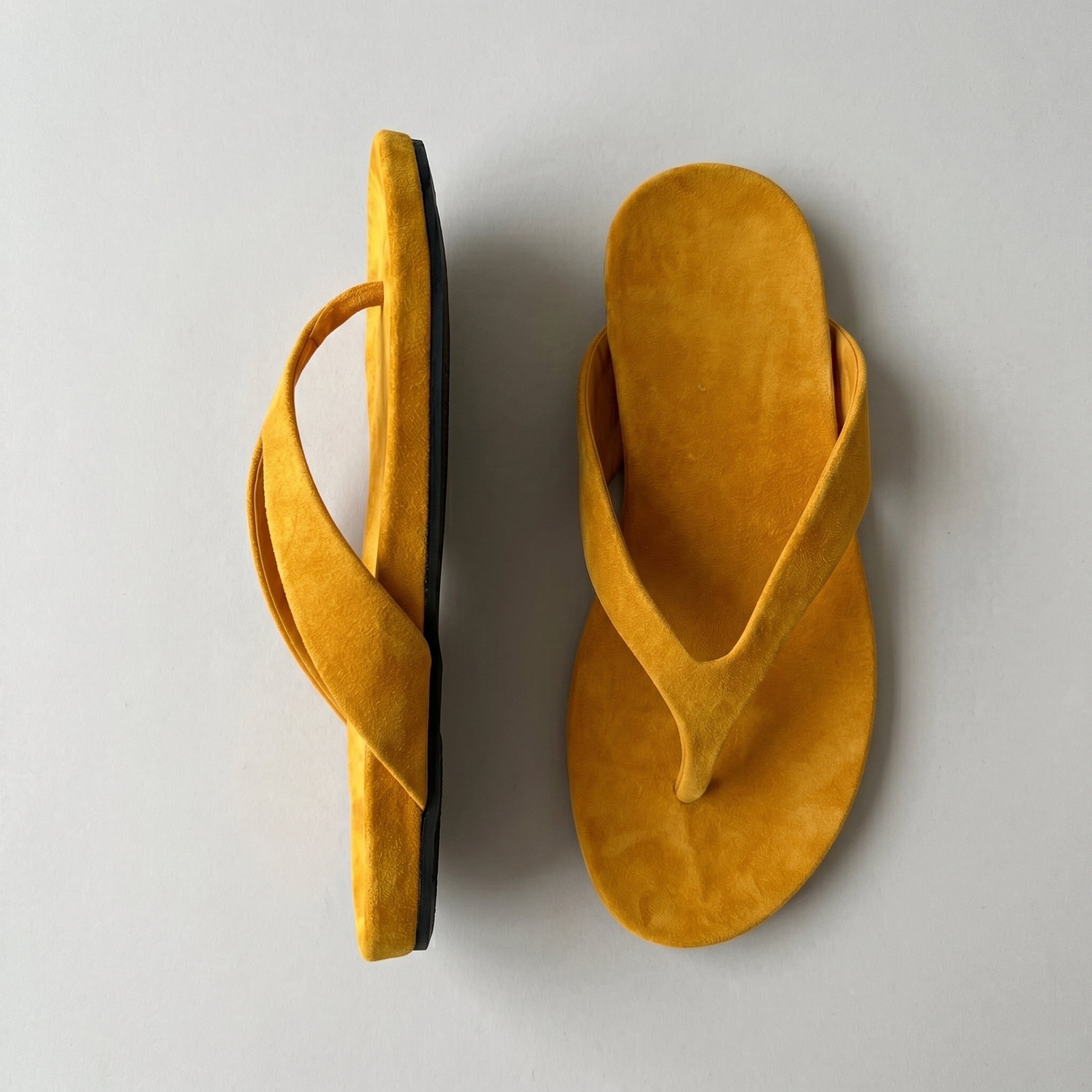 The Dual Stride Deep Yellow Premium Suede Thong Sandals