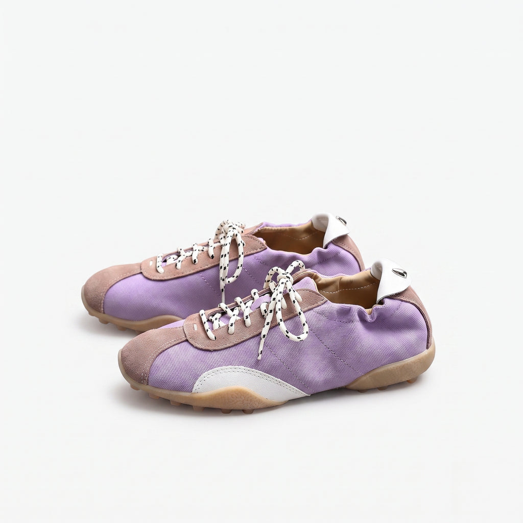 The Dual Stride Purple Casual Retro Low-Top Sneakers
