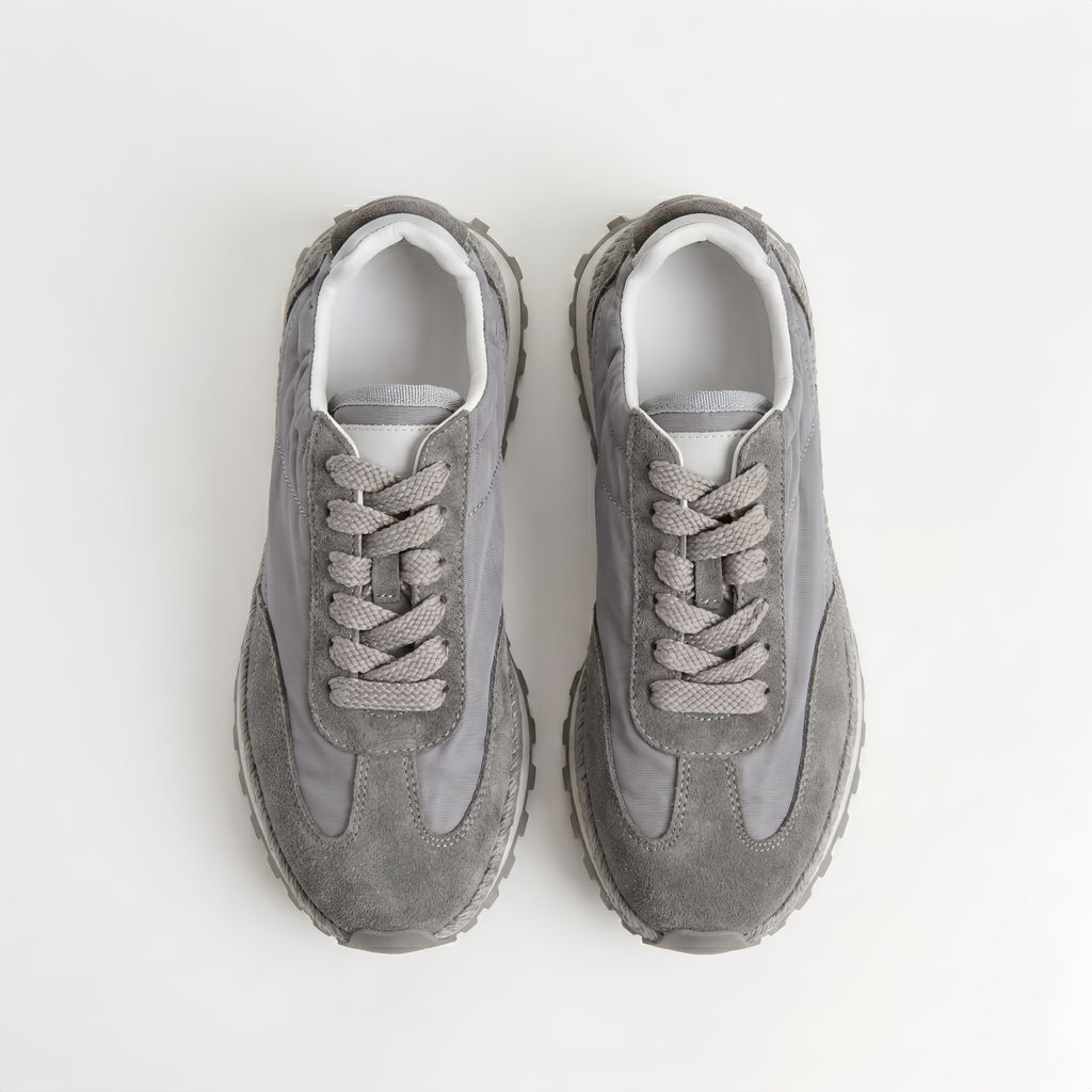 The Dual Stride Grey Urban Nomad Tech-Suede Sneakers