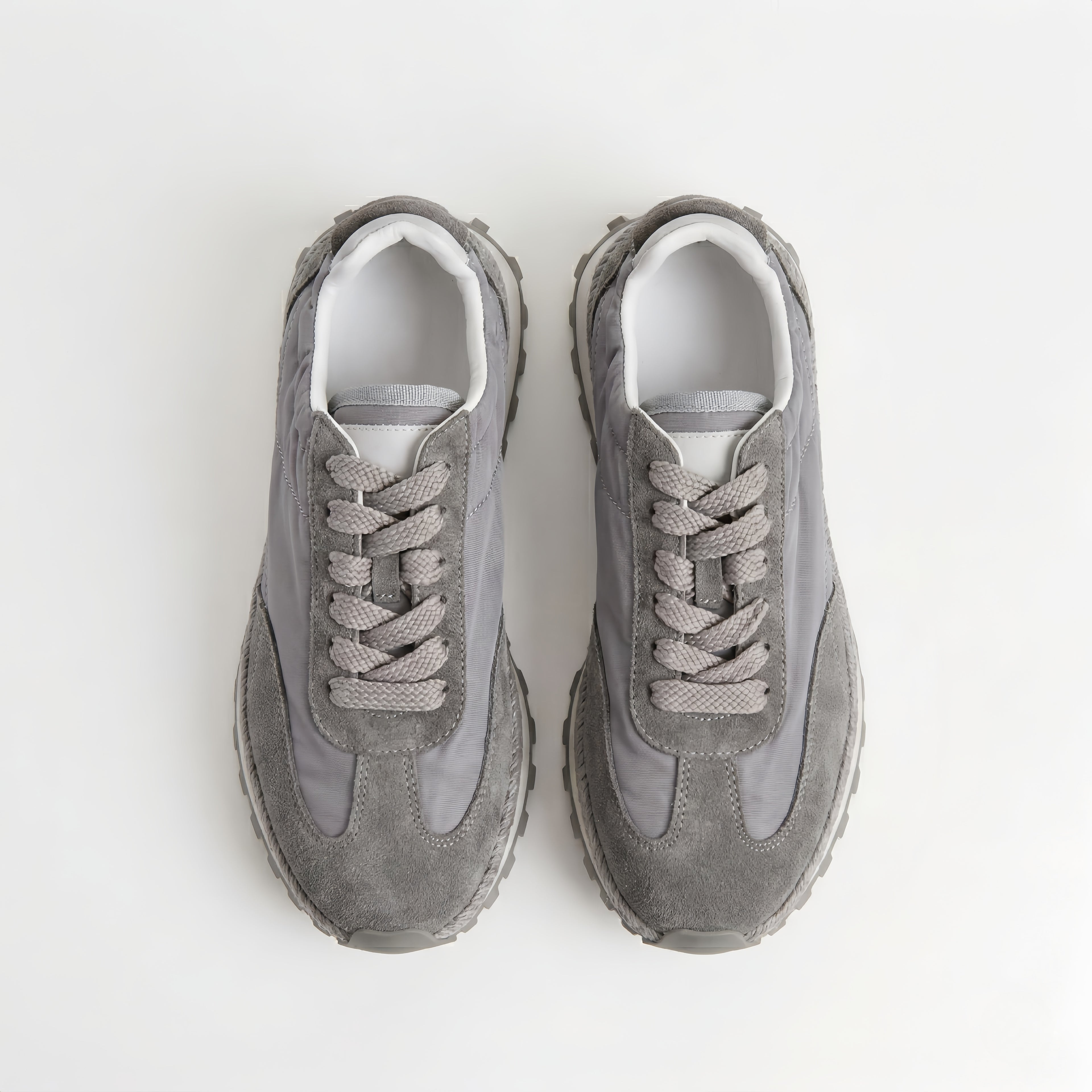 The Dual Stride Grey Urban Nomad Tech-Suede Sneakers