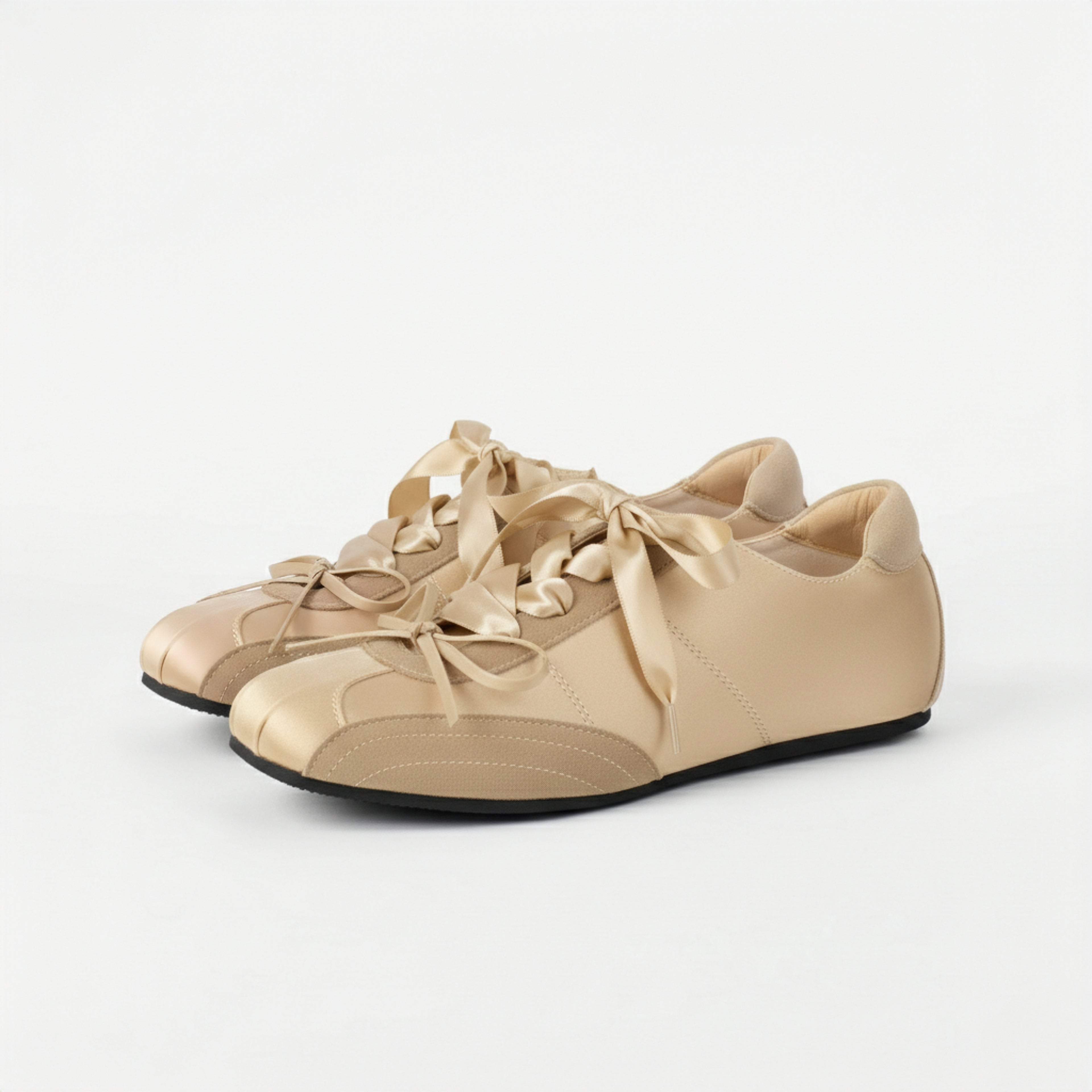 The Dual Stride Women's Gold Ballet Satin Shoes