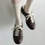 The Dual Stride Women‘s Genuine Leather Casual Brown Sneakers