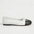 The Dual Stride Soft White Lambskin Split-Toe Flats