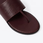 The Dual Stride Deep Burgundy Calfskin Thong Sandals