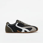 The Dual Stride Women's Retro Dark Green Patchwork Casual Sneakers
