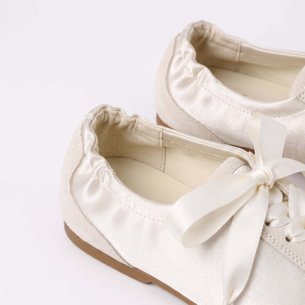 The Dual Stride Pink Satin Ribbon Ballet Sneakers