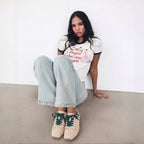 The Dual Stride Beige Retro Casual Sneakers