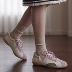 The Dual Stride White Casual Retro Low-Top Sneakers