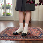 The Dual Stride Soft White Lambskin Split-Toe Flats