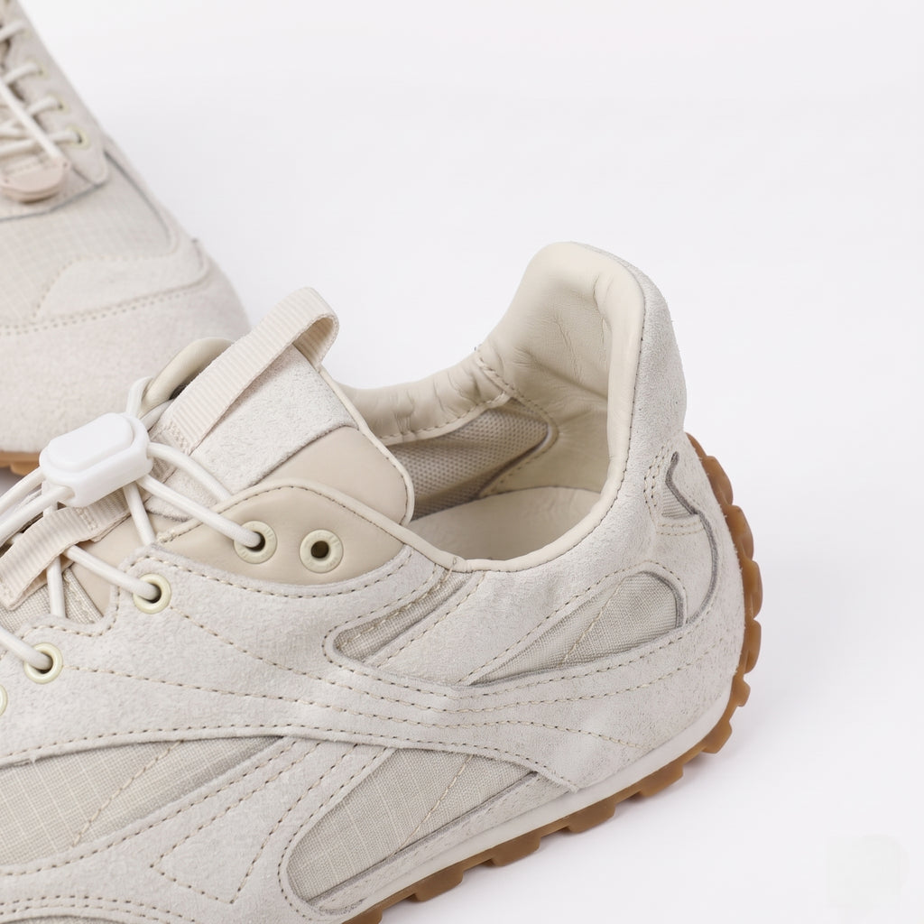 The Dual Stride Men's White Suede & Mesh Performance Sneakers