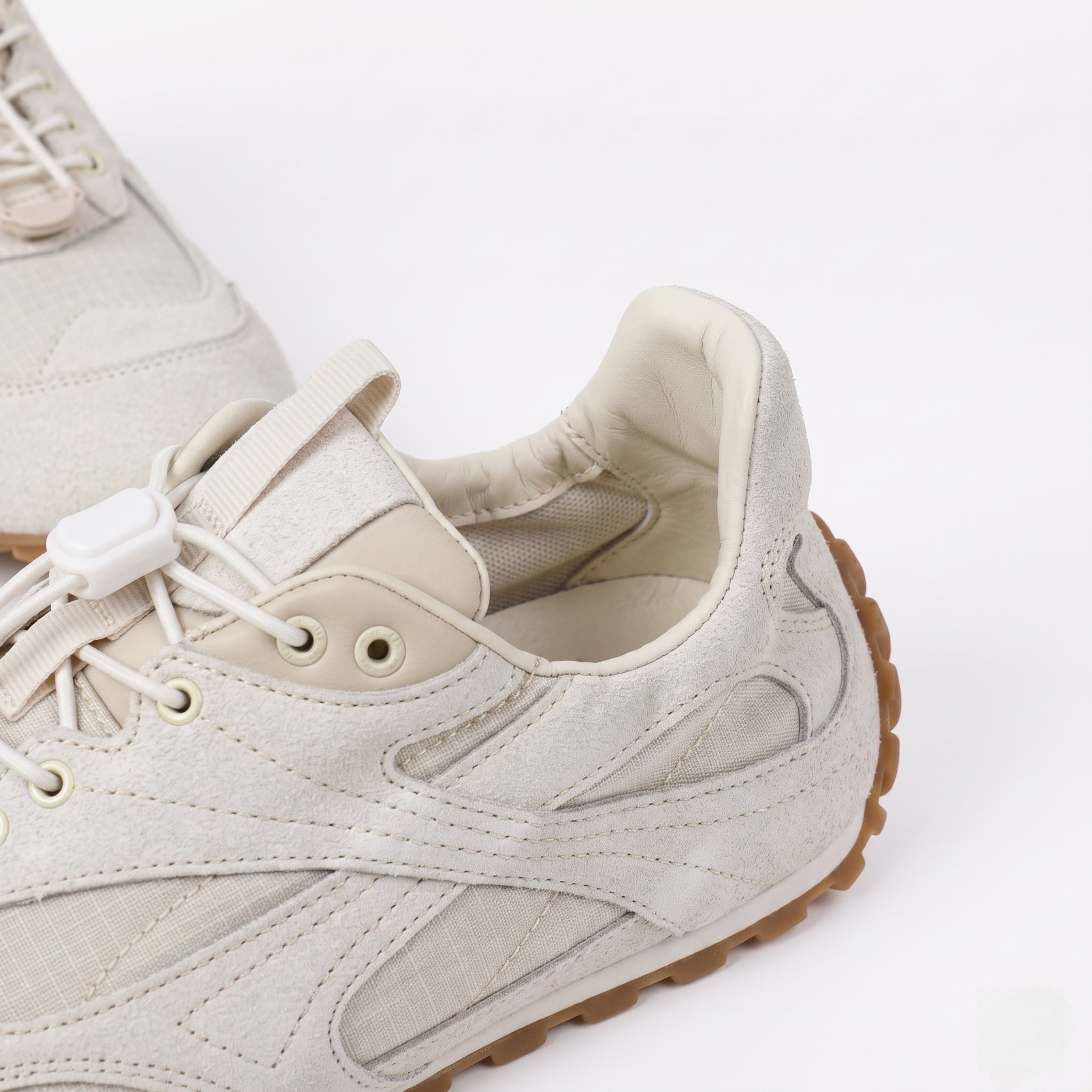 The Dual Stride Men's White Suede & Mesh Performance Sneakers