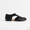 The Dual Stride Black Modern Minimalist Tabi-Style Flats