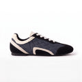 The Dual Stride Black Vintage Diamond pattern Casual Shoes