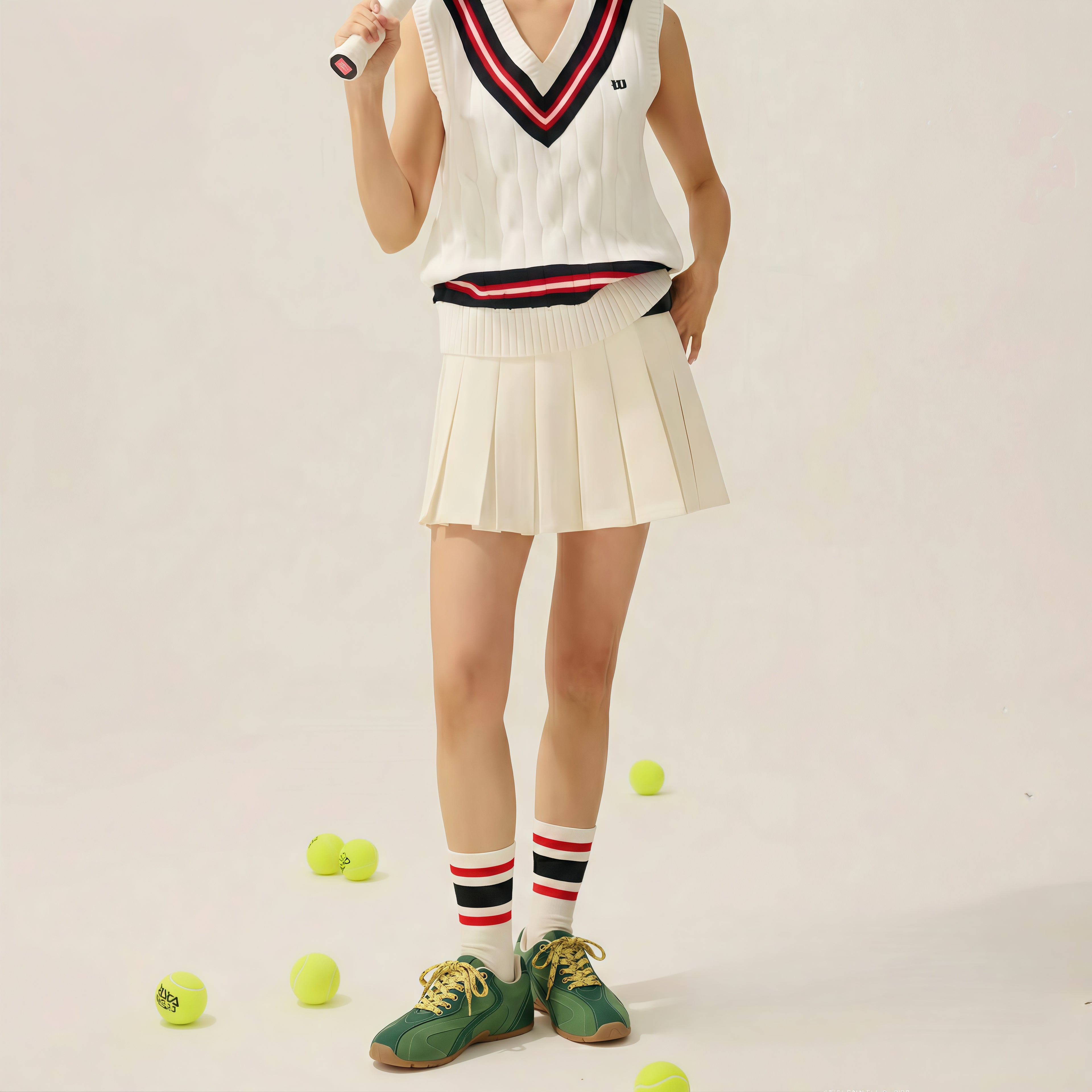 The Dual Stride Women‘s Retro Green Casual Sneakers