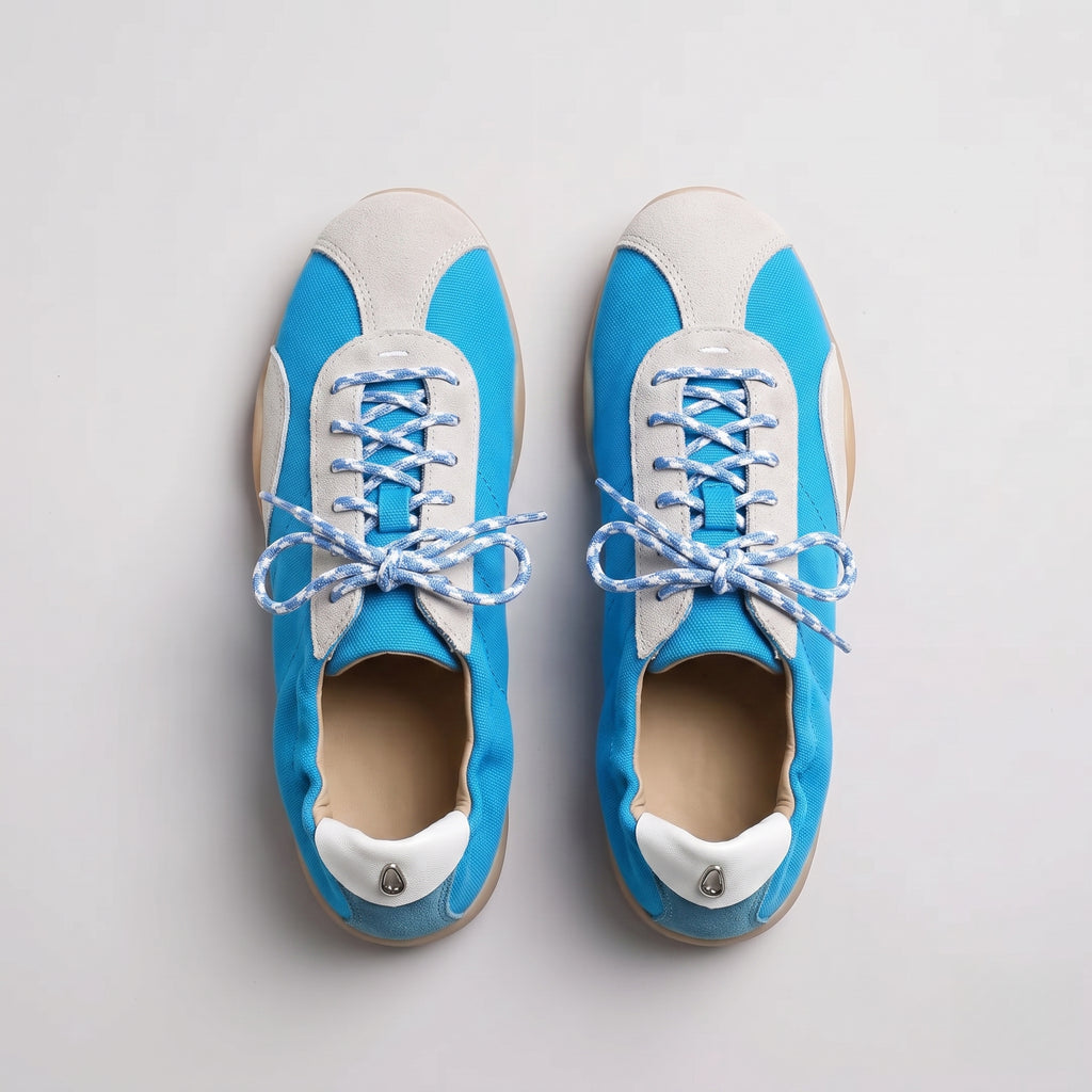 The Dual Stride Blue Casual Retro Low-Top Sneakers
