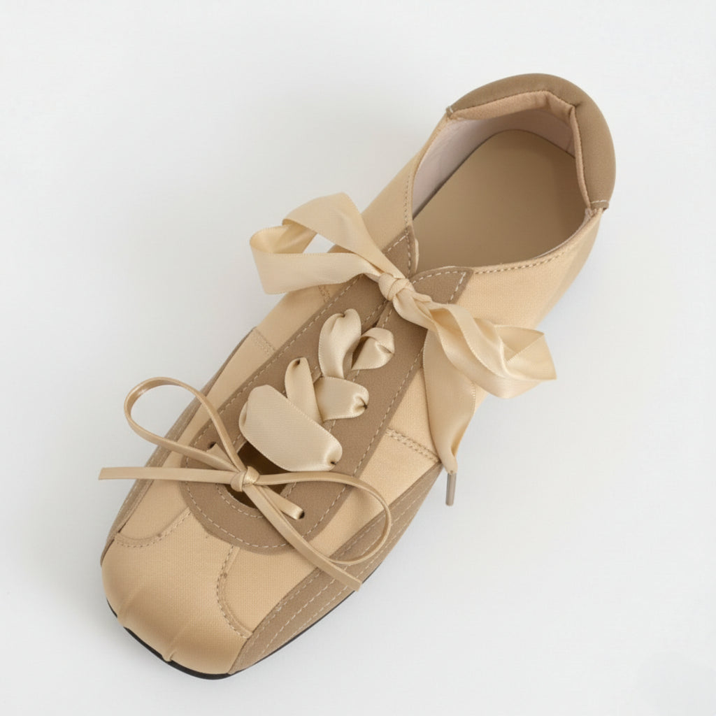 The Dual Stride Women's Gold Ballet Satin Shoes