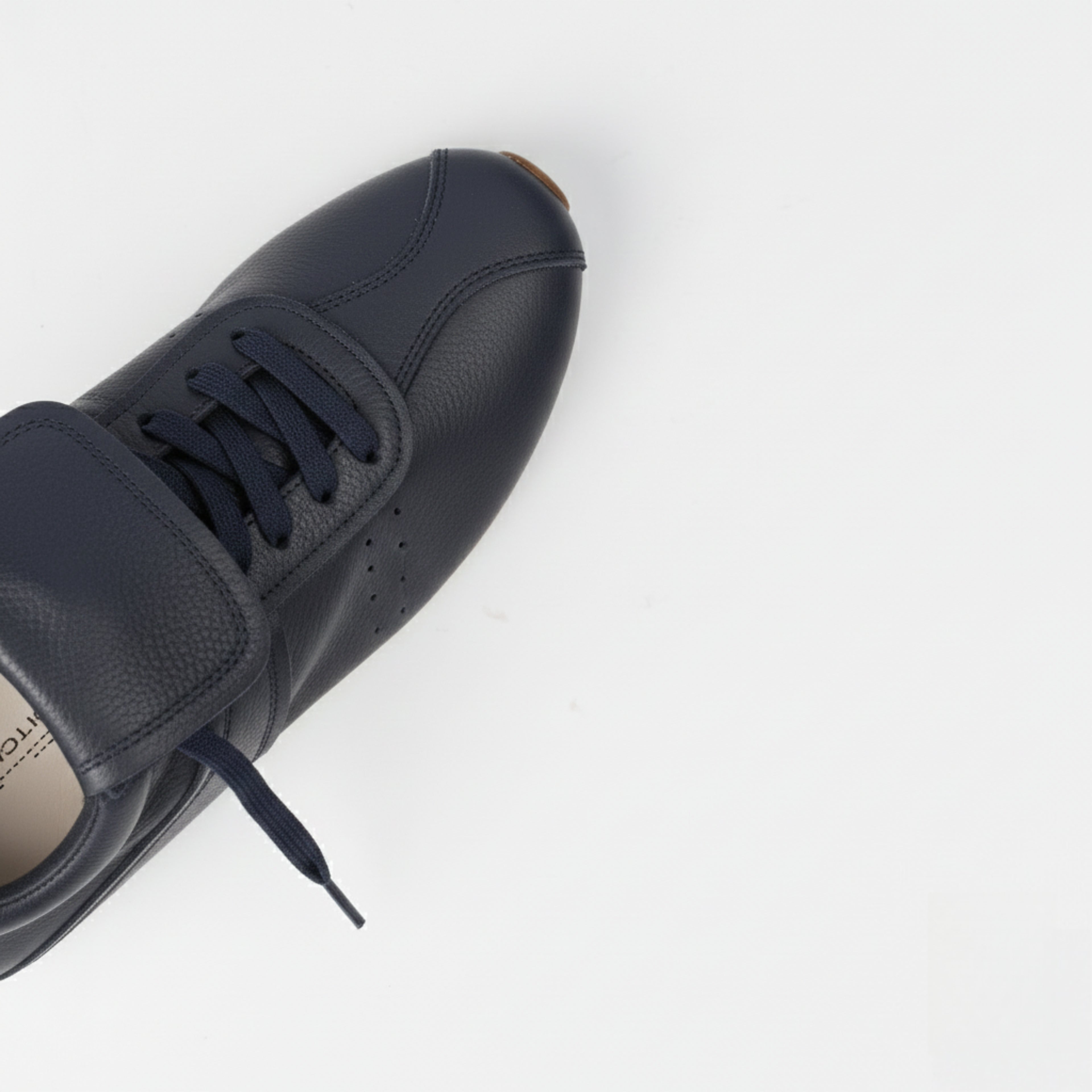 The Dual Stride Women's Navy blue Retro Genuine Leather Sneakers