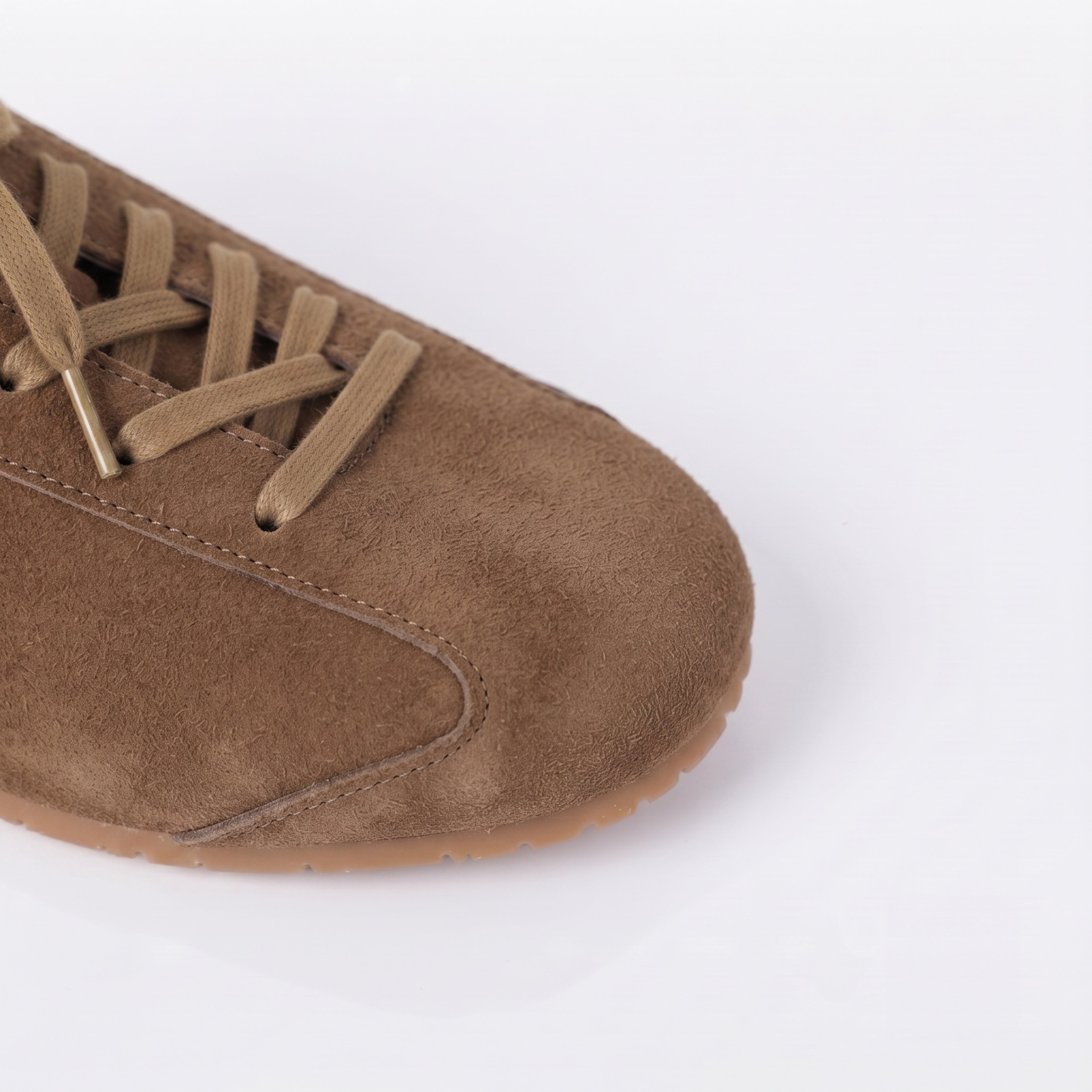 The Dual Stride Retro Khaki Suede Casual Sneakers