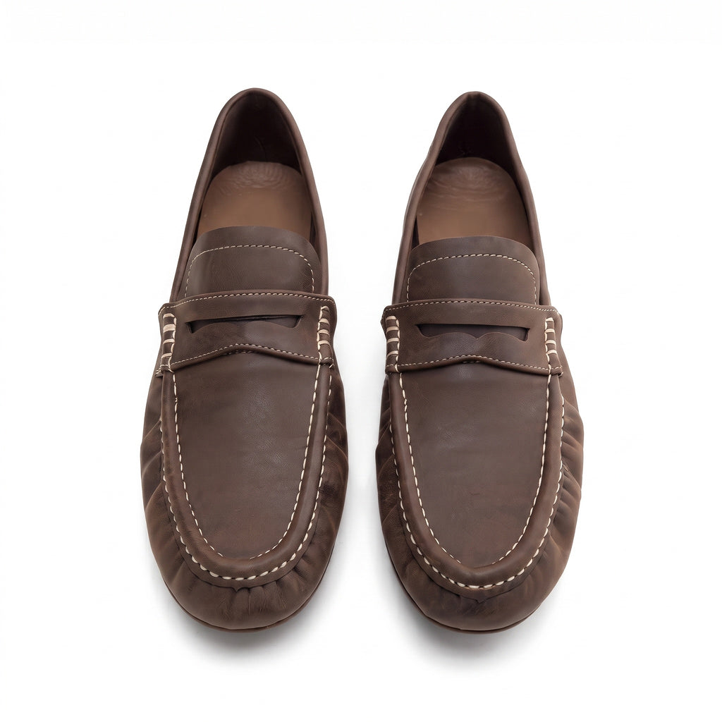 The Dual Stride Women's Brown Penny Loafer Flats