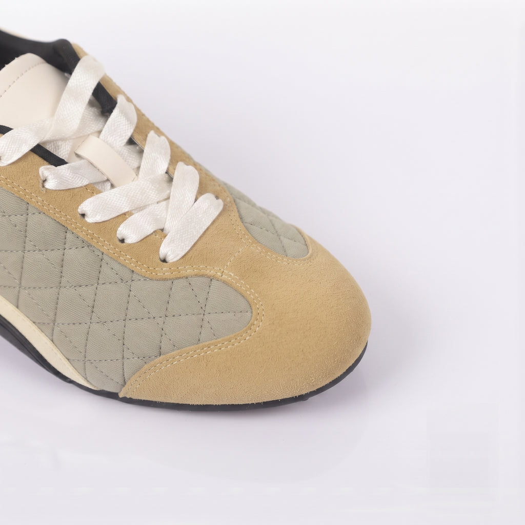 The Dual Stride Khaki Vintage Diamond pattern Casual Shoes