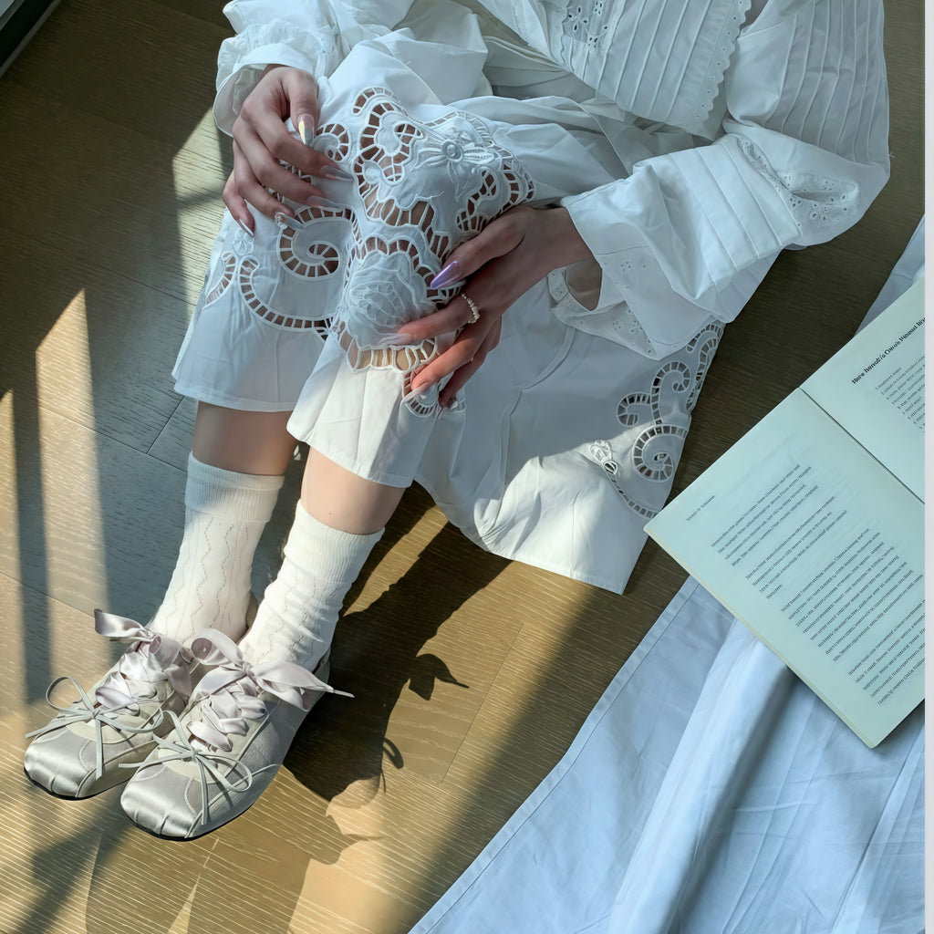 The Dual Stride Women's Silver Ballet Satin Shoes