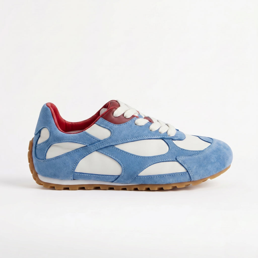 The Dual Stride Women‘s Blue Retro Suede Sneakers