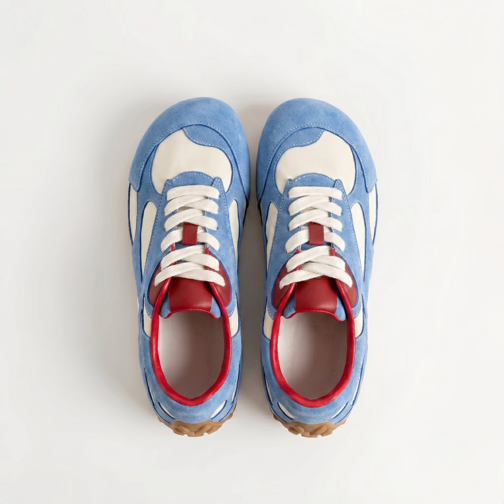 The Dual Stride Women‘s Blue Retro Suede Sneakers