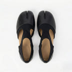 The Dual Stride Black Modern Minimalist Tabi-Style Flats