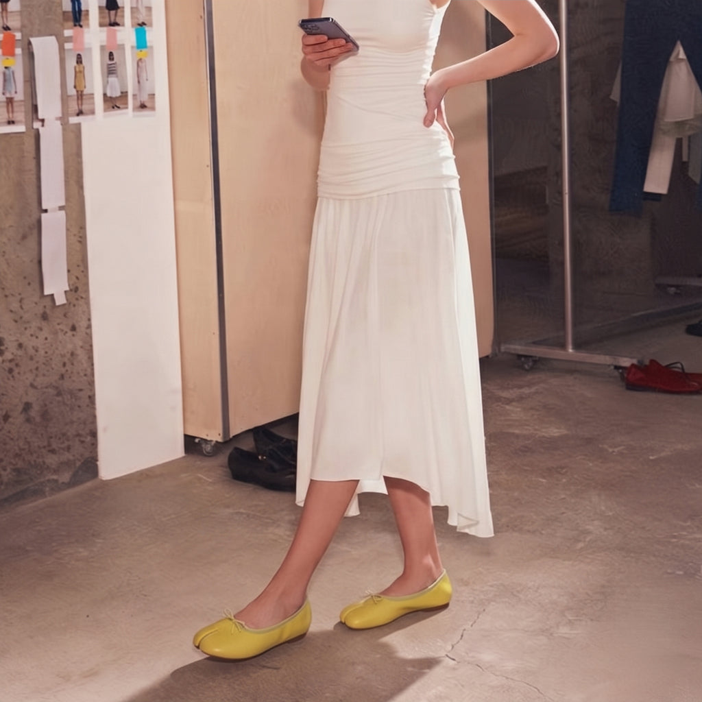 The Dual Stride Women Yellow Tabi Flats