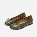 The Dual Stride Olive Green Split-Toe Ballet Flats