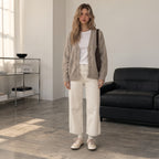 The Dual Stride white Suede Retro Sneakers