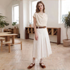 The Dual Stride Brown Square-Toe Mary Jane Ballet Flats
