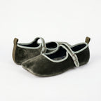 The Dual Stride Green Square-Toe Mary Jane Ballet Flats