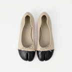 The Dual Stride Soft Beige Lambskin Split-Toe Flats
