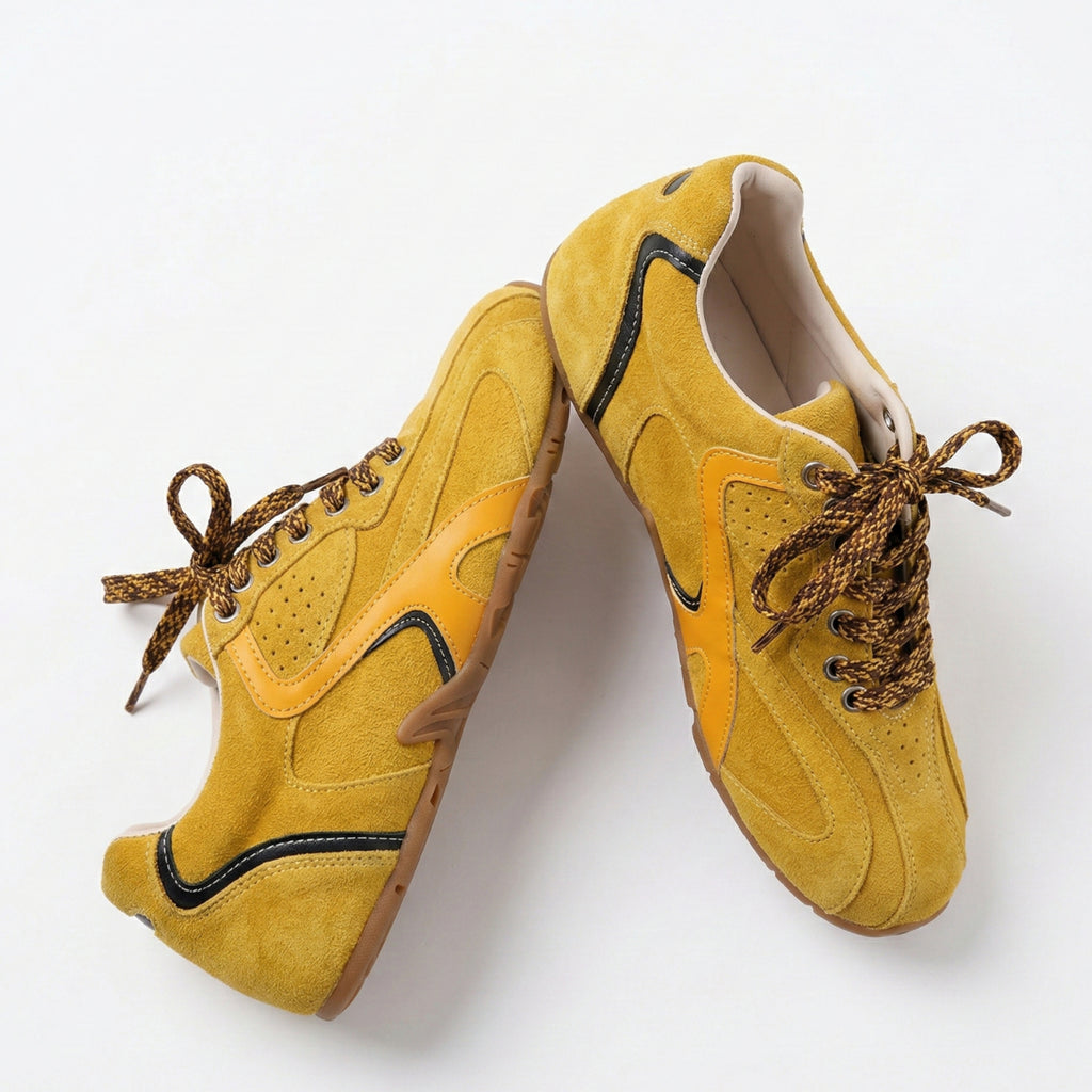 The Dual Stride Women's Retro Bright Yellow Casual Sneakers