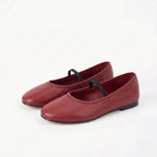 The Dual Stride Red Minimalist Ballet Mary Jane