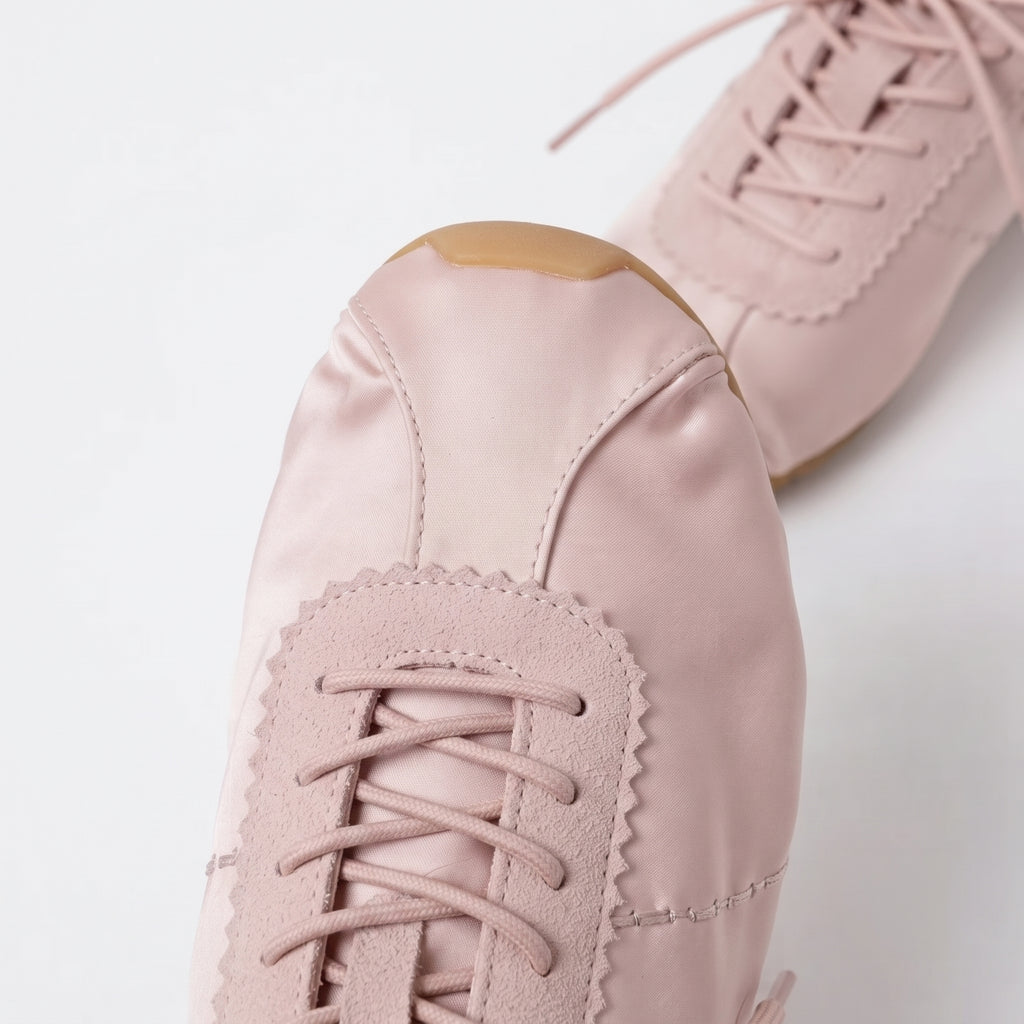 The Dual Stride Women‘s Pink Satin Ballet Trainers