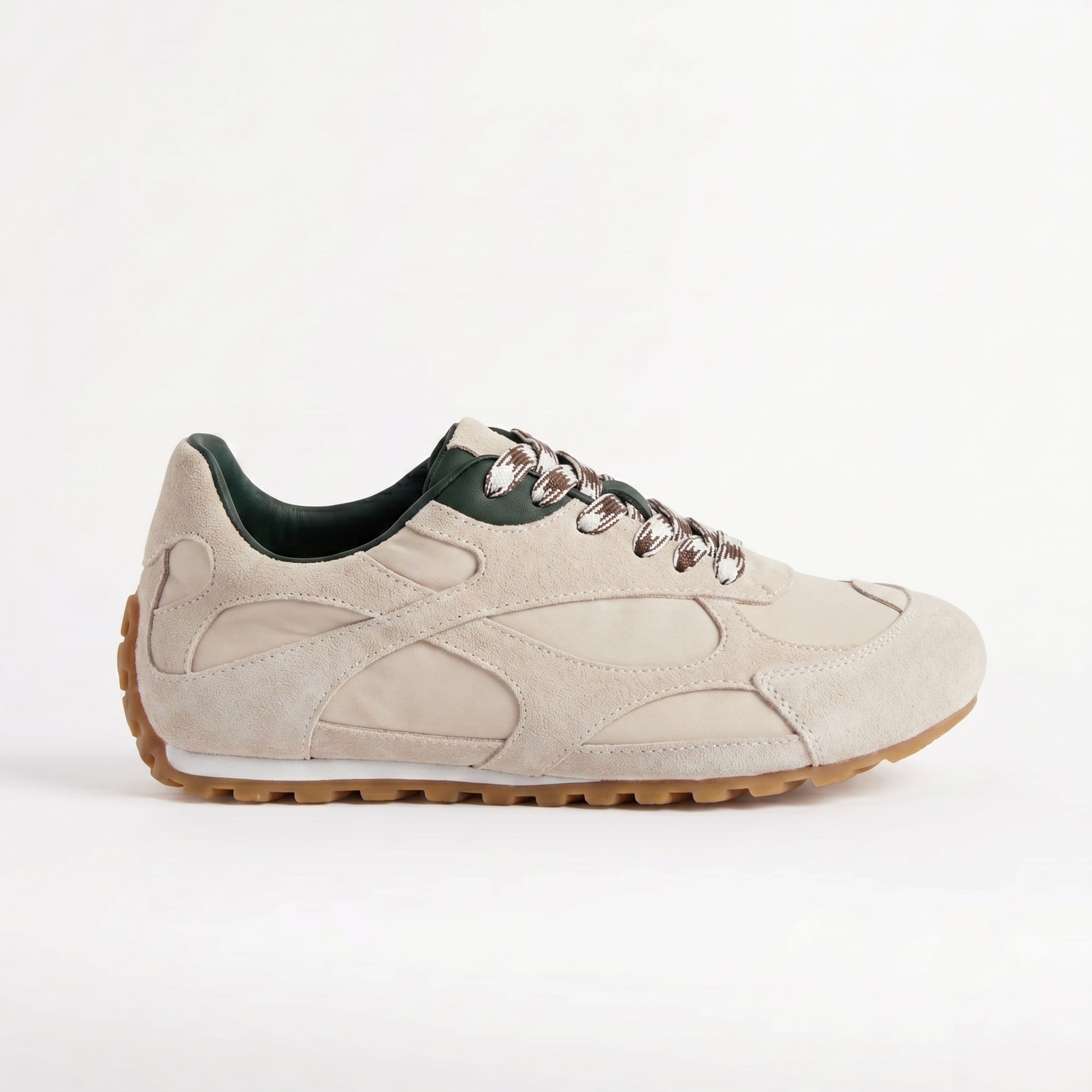 The Dual Stride Women‘s Beige Retro Suede Sneakers