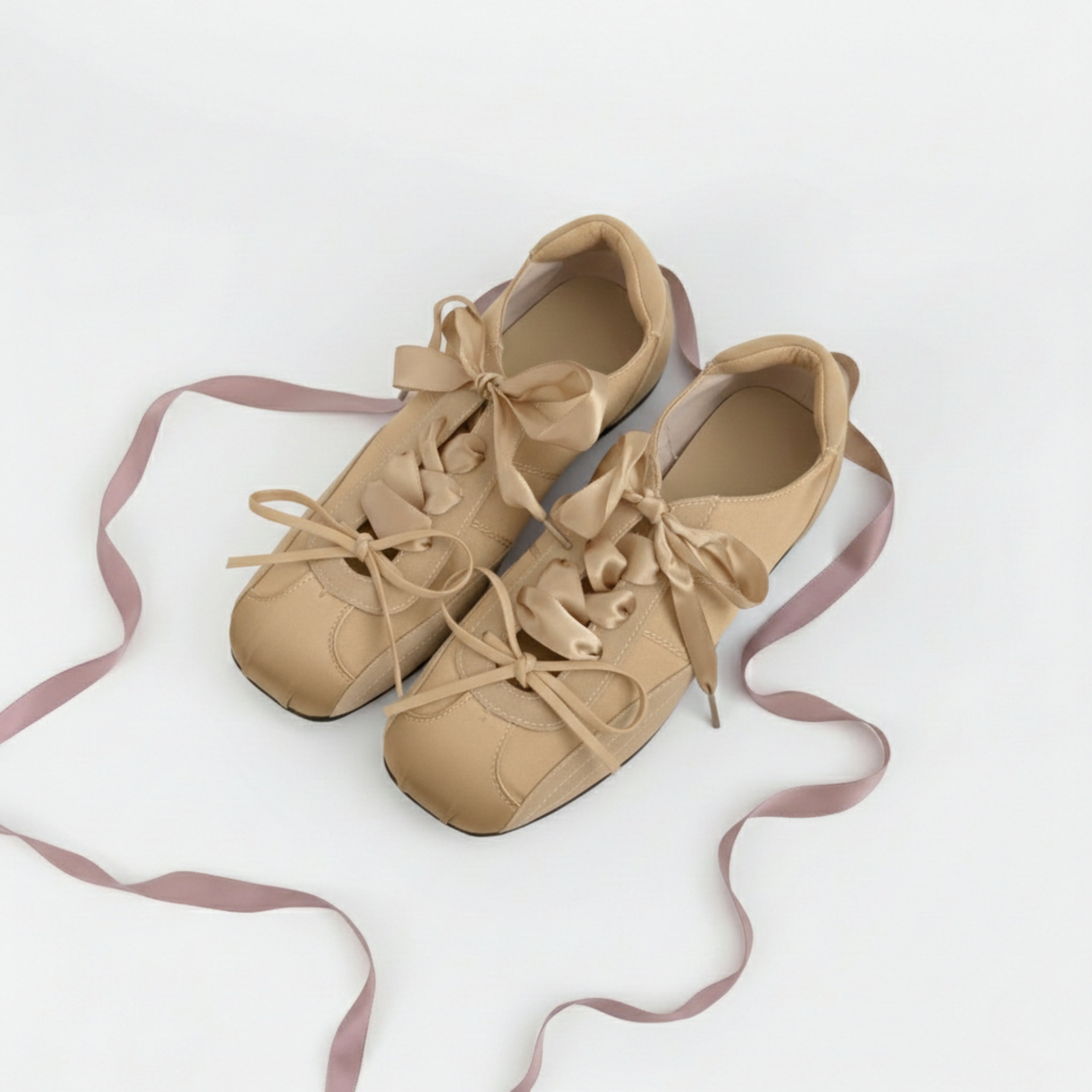 The Dual Stride Women's Gold Ballet Satin Shoes