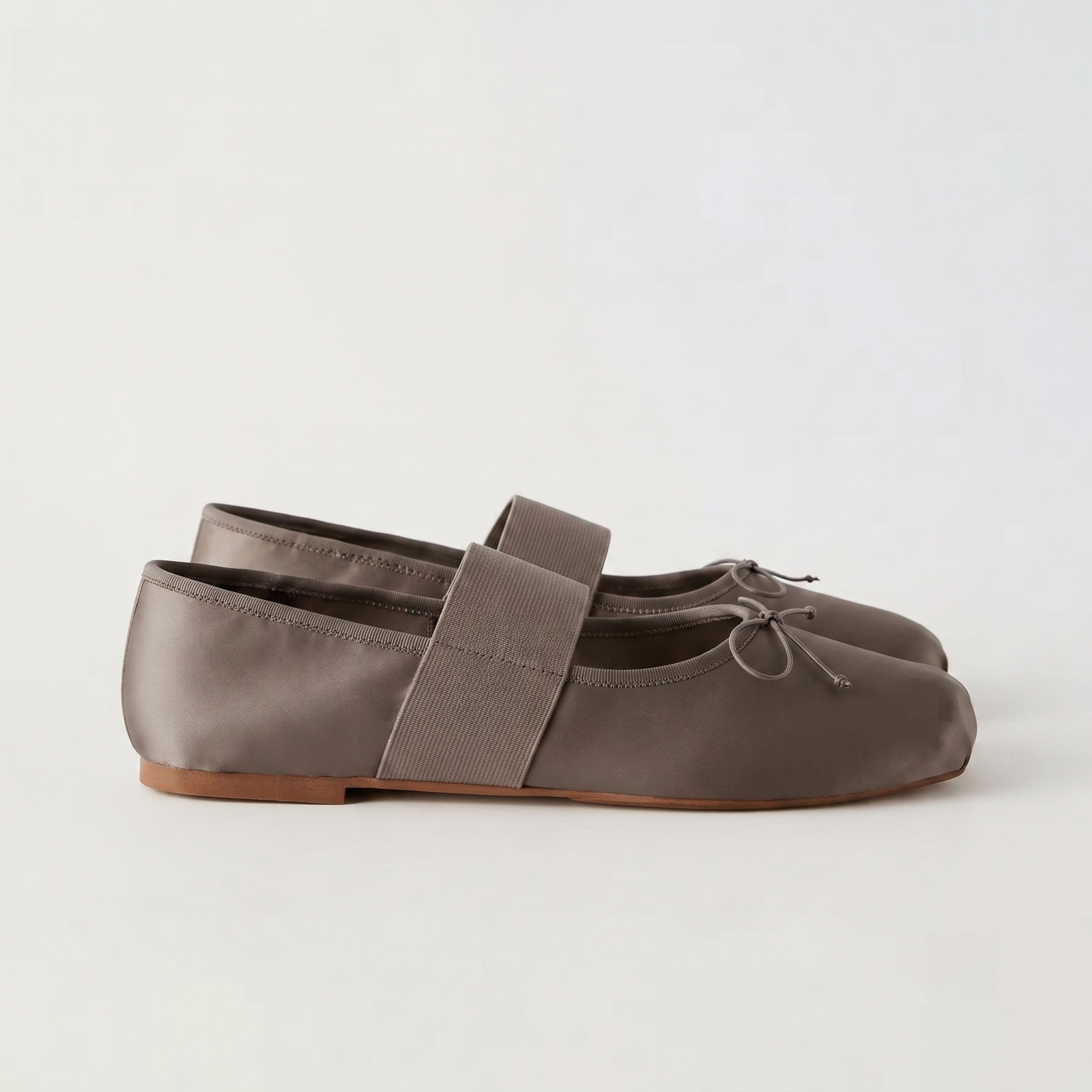 The Dual Stride Sliver Satin Mary Jane Ballet Flats