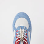 The Dual Stride Women's Sky Blue Retro Suede Casual Sneakers