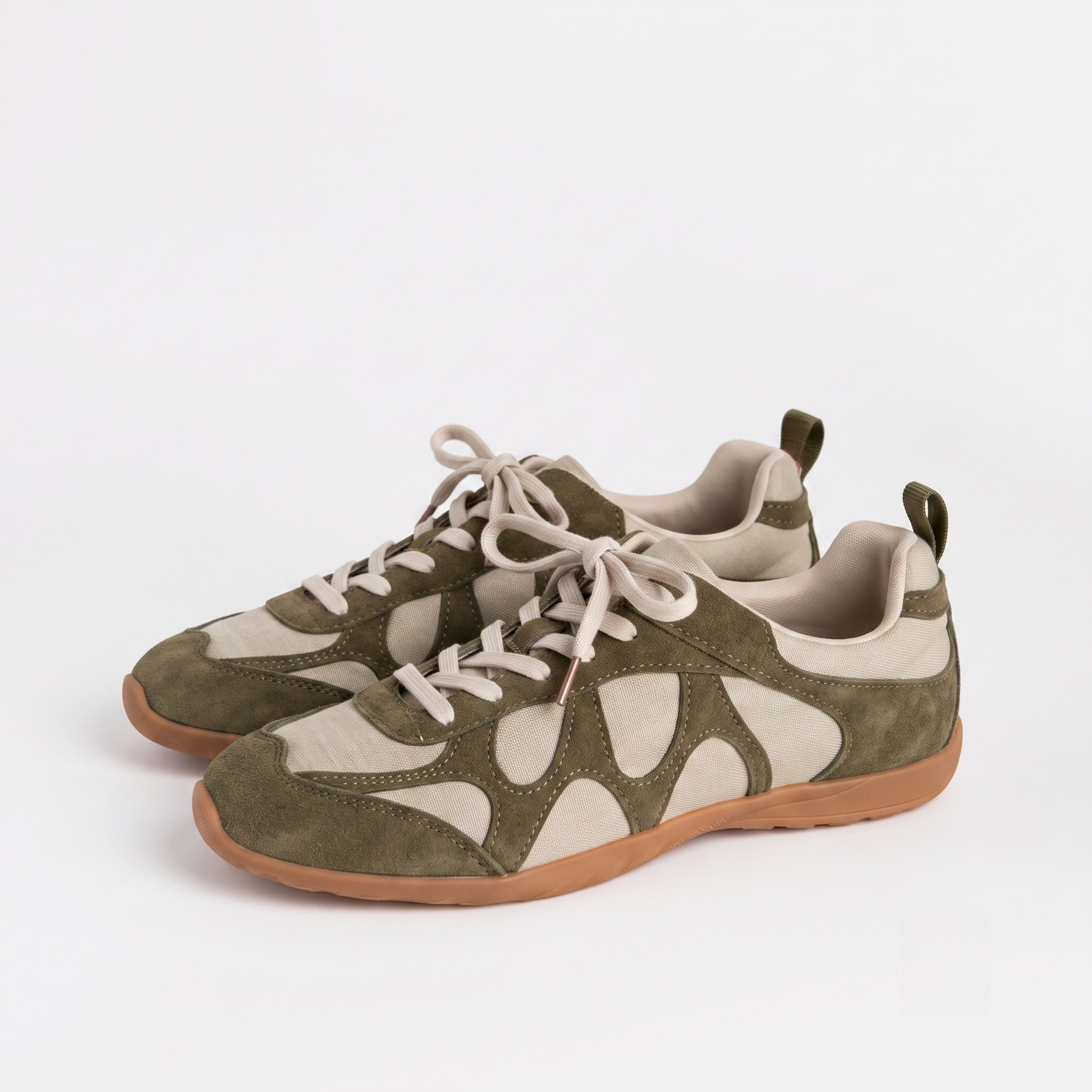 The Dual Stride Green Chic Urban Retro Sneakers