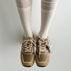 The Dual Stride Women‘s Retro Beige Suede Sneakers