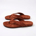 The Dual Stride Red Premium Suede Thong Sandals