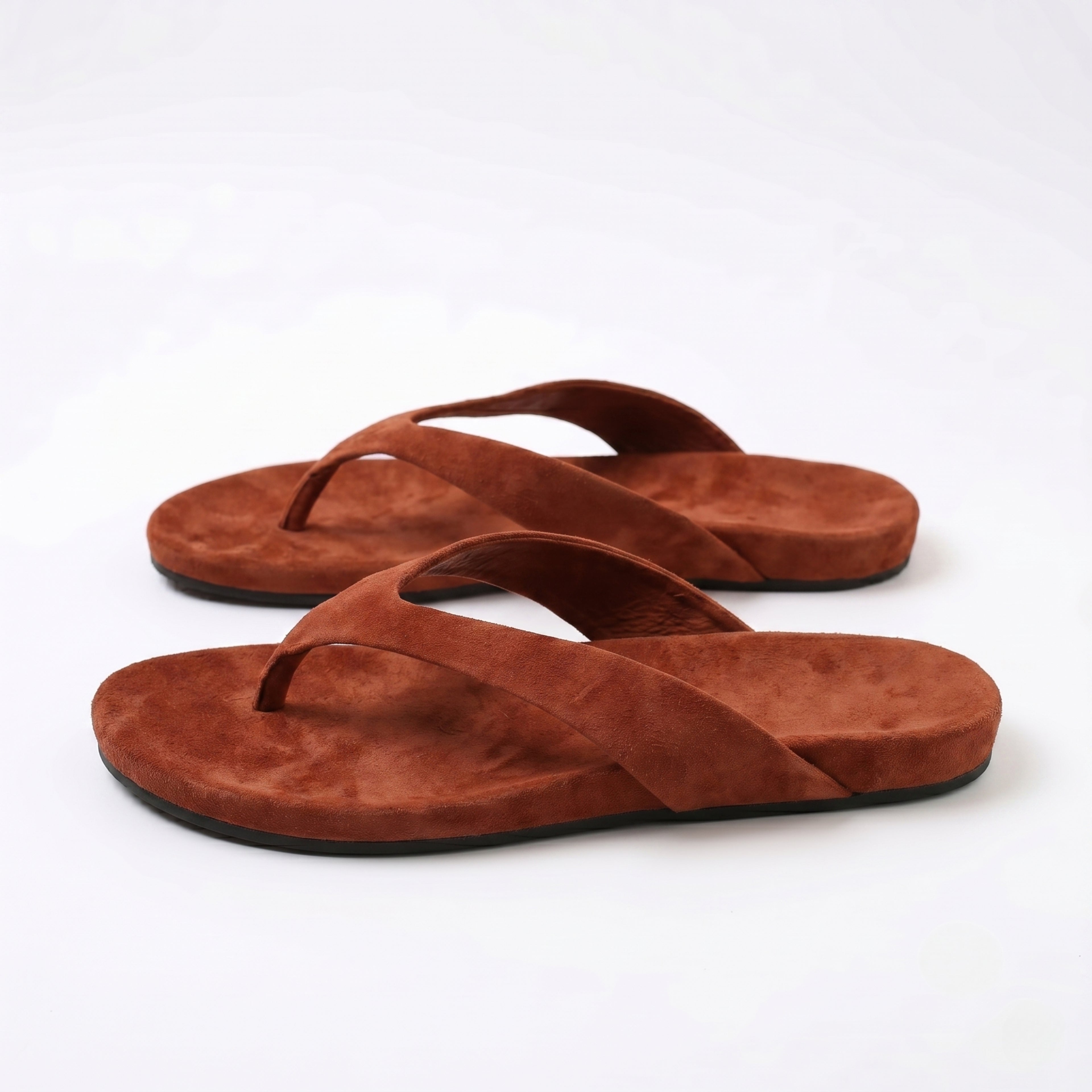 The Dual Stride Red Premium Suede Thong Sandals