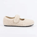 The Dual Stride  White  Cozy Fleece Mary Jane Flats