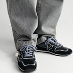 The Dual Stride Men‘s Retro Black Suede Sneakers