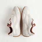 The Dual Stride Women‘s White Retro Suede Sneakers